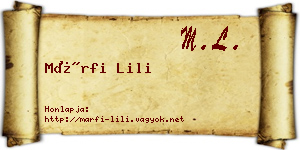 Márfi Lili névjegykártya